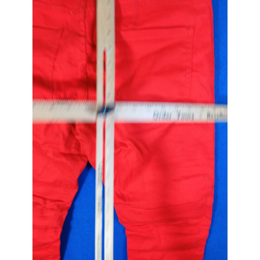 Bie Pa Paris Red Denim Jeans Women's Size 33 Embroidered Phoenix Floral Slim - Picture 10 of 15